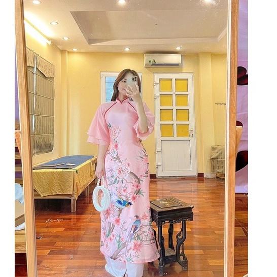 Áo Dài Cách Tân NGUYỆT CÁT HỒNG thiết kế đơn giản sang trọng cho các nàng đi tiệc , dạ hội , tết ,...