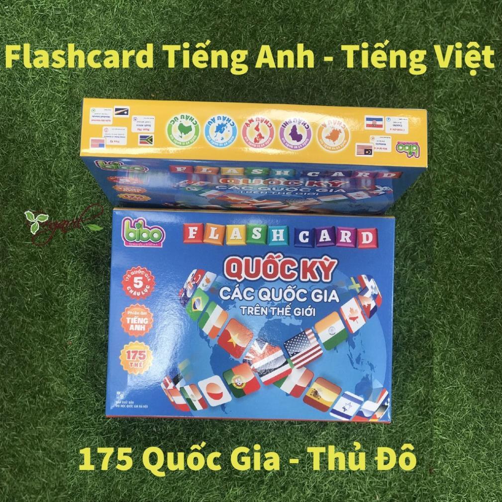 Flashcard Giới Thiệu Cờ Các Nước Trên Thế Giới, 175 Quốc Gia, Thủ Đô - Flashcard Tiếng Anh, Tiếng Việt Cho Bé - Orgavil