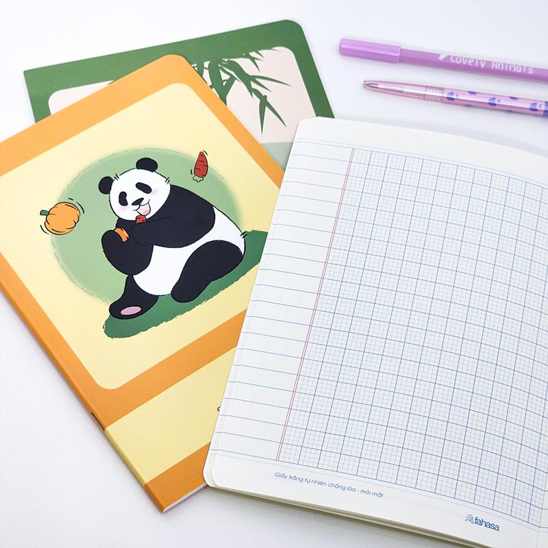 Tập Học Sinh Chống Lóa Fluffy Panda - Miền Bắc - 4 Ô Ly - 48 Trang 100gsm - The Sun 03