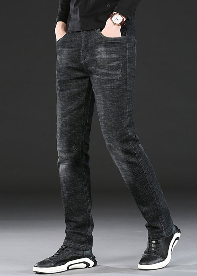 Quần Jeans Nam Đen Cào Dáng Đứng DENXUOC59 - Đen Xước