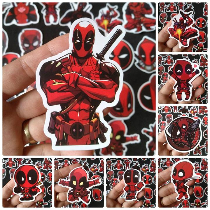 Sticker Deadpool cute, dễ thương mẫu HOT nhất dán trang trí laptop, mũ nón bảo hiểm, vali, xe tay ga, ván trượt