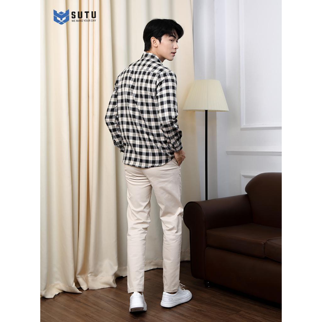 Quần Dài Kaki Ống Suông Nam Cao Cấp SUTU BRAND Chất Dày Đứng Form Kiểu Dáng Trẻ Trung Chất Liệu Co Giãn Tốt | Q0BDE9 - Nâu