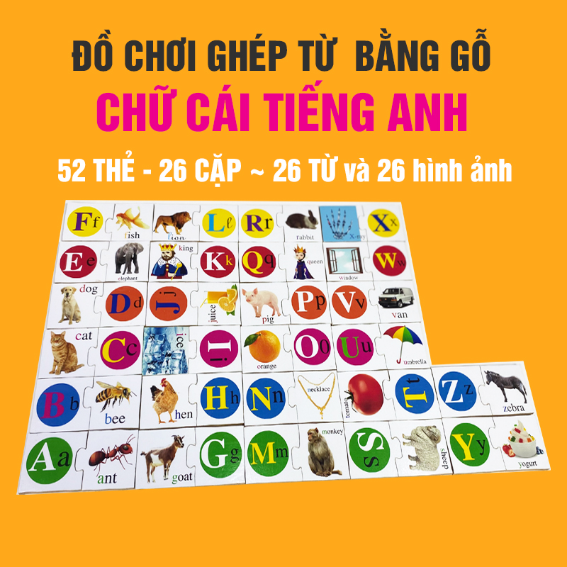 Đồ chơi ghép Chữ cái tiếng Anh bằng gỗ