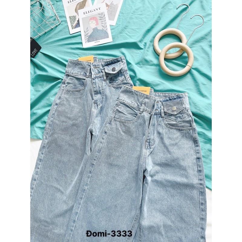 Quần jean nữ - quần bò ống rộng siêu cao 2 nút Lê Huy Fashion kiểu túi nhỏ cổ điển MS 3333