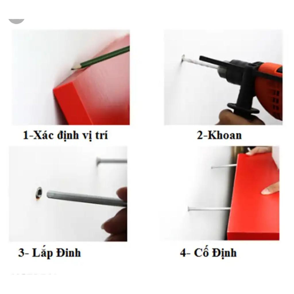 Bộ kệ trang trí treo tường gỗ lõi xanh chống ẩm cao cấp như hình