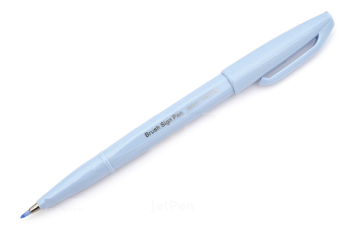 Bút lông viết chữ calligraphy Pentel Fude Touch Brush Sign Pen - Màu xám xanh (Grey Blue)