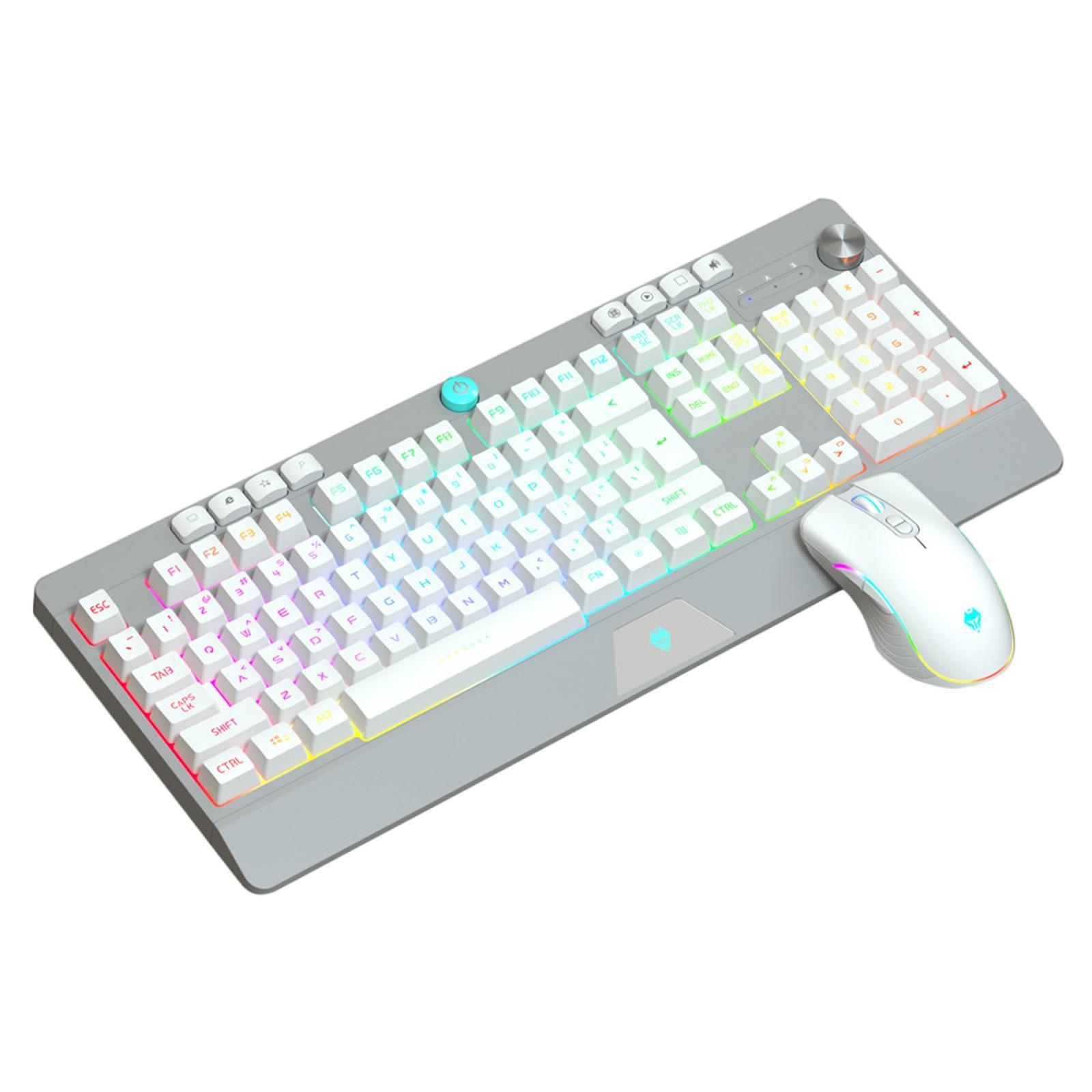 Gaming Keyboard and Mouse Set Standard Keys Adjustable for Gamer Desktop