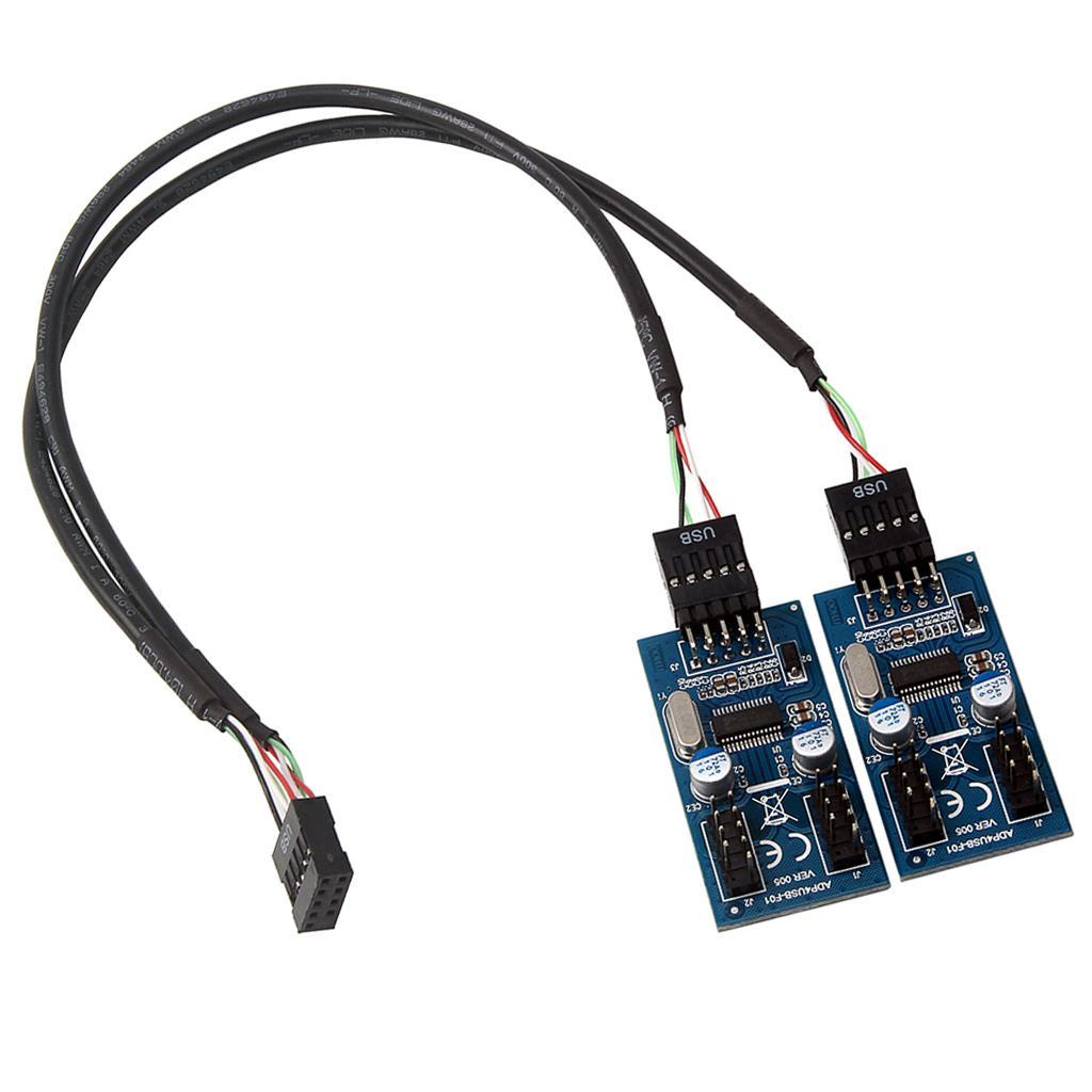 9pin Motherboard Header 1x Female to 4xMale Extension Adapter Splitter Board