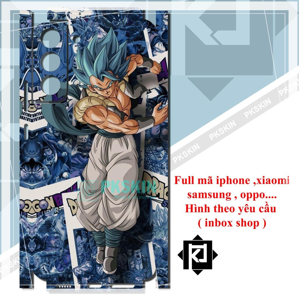 Miếng dán skin full lưng viền dành cho samsung s22, s22 plus ,s22 ultra , s20 , s20 plus, s20 ultra in hình dragon ball