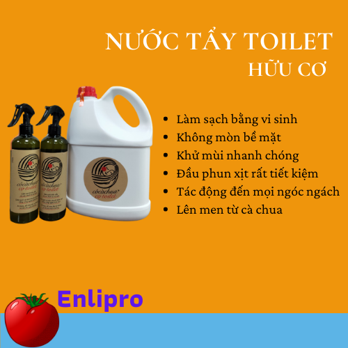 Nước Tẩy Rửa Bồn Cầu Hữu Cơ CÔ CÀ CHUA 4L Sạch Diệt Khuẩn Khử Mùi, Cọ Toilet Nhà Tắm, Thành Phần Thiên Nhiên An Toàn Cho Sức Khoẻ