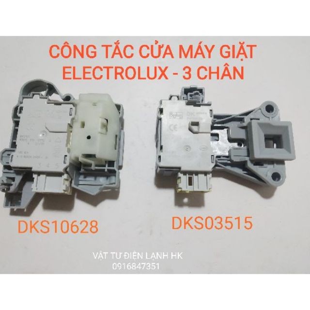 Công tắc khoá cửa dùng cho máy giặt Electrolux 3 chân inverter - Khóa cửa MG Elec in DKS10628 DKS03515 vuông dẹt