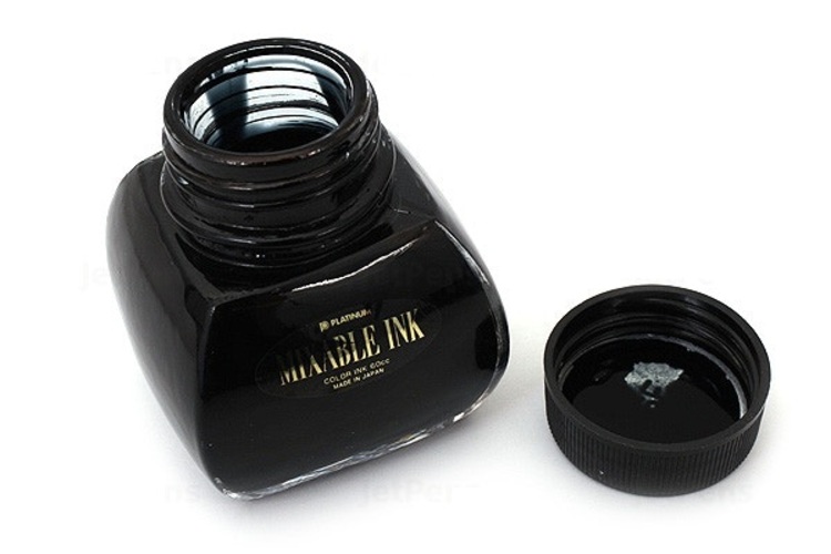 Mực bút máy Platinum Mixable dùng cho bút máy (60ml) - Smoke Black (Màu đen)