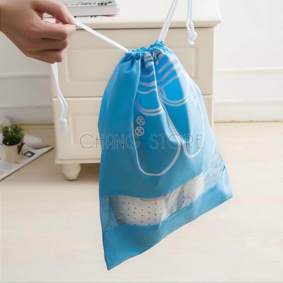 Túi Đựng Giày Dép Du Lịch Chống Bẩn Có Dây RútTiện Dụng Size 43x32CM