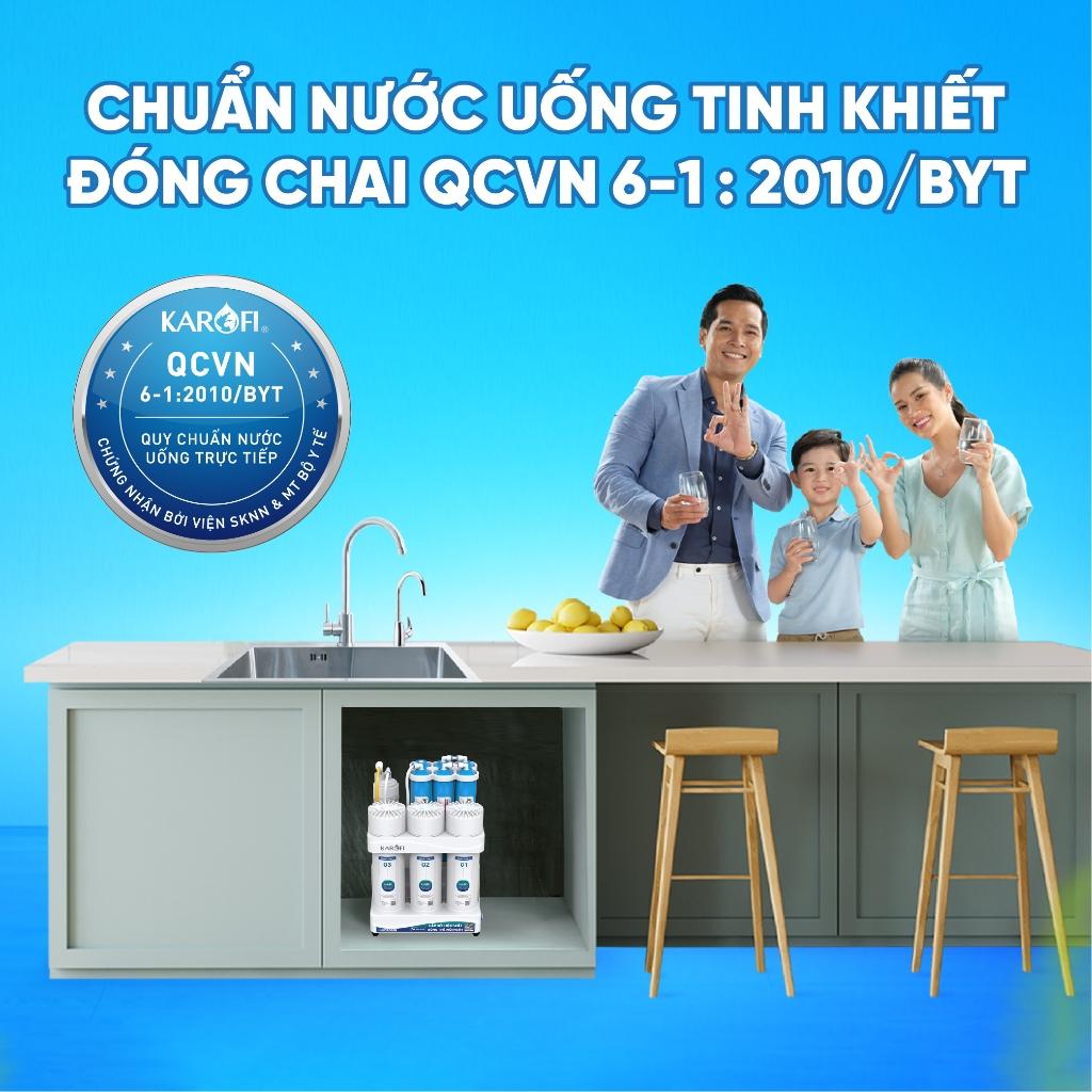 [TẶNG BỘ LÕI] Máy lọc nước để gầm RO Mỹ KAROFI KAQ-U03 Pro - RO Mỹ 50GPD, 6 lõi chức năng rời - Hàng Chính Hãng