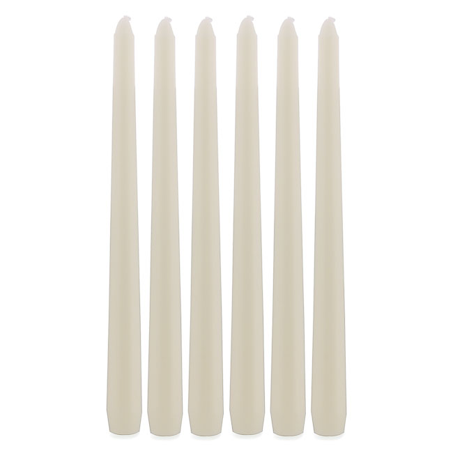 Hộp 6 Nến Thơm Taper Eden Candle FTRAMART EDC2331 cao 25cm (Trắng), phù hợp nhiều không gian trang trí