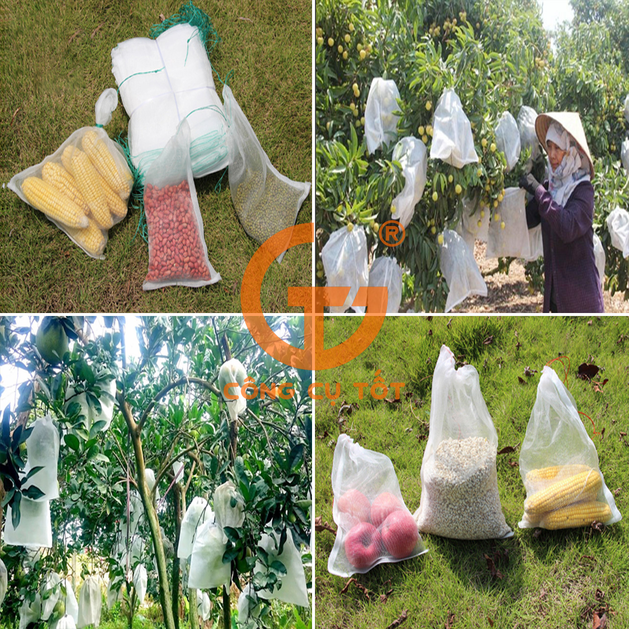 Túi lưới bao trái 45x30cm