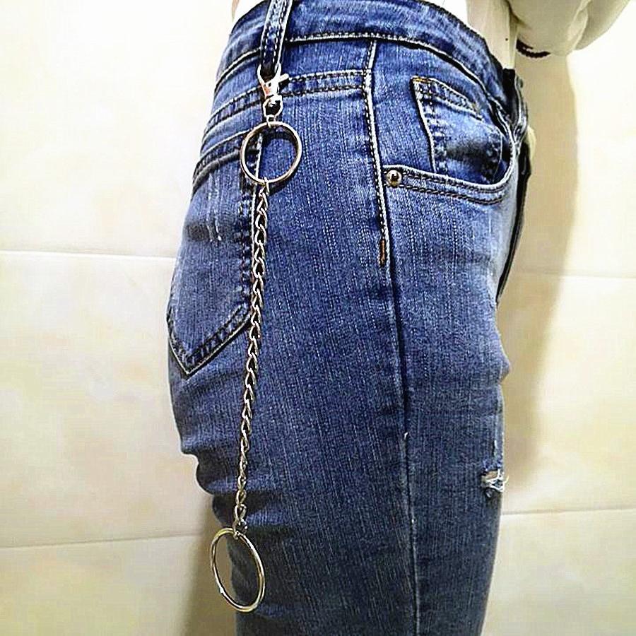 Dây xích đeo quần thả vòng tròn punk đơn giản