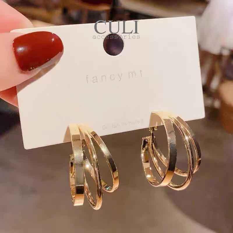 Khuyên tai bạc 925 Basic triple hoops HT651 - Culi accessories