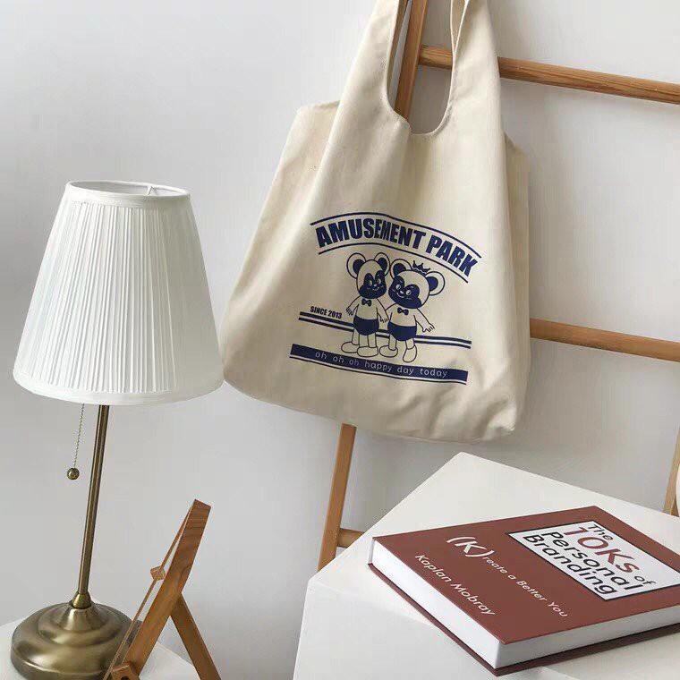 Túi Tote Vải Canvas Mềm Đeo Chéo Giá Rẻ Phong Cách Hàn Quốc Năng Động Trẻ Trung | MAZINGSHOP