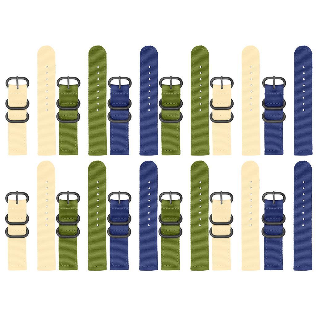 Nylon Watch Band Strap with Stainless Steel Buckle 24mm