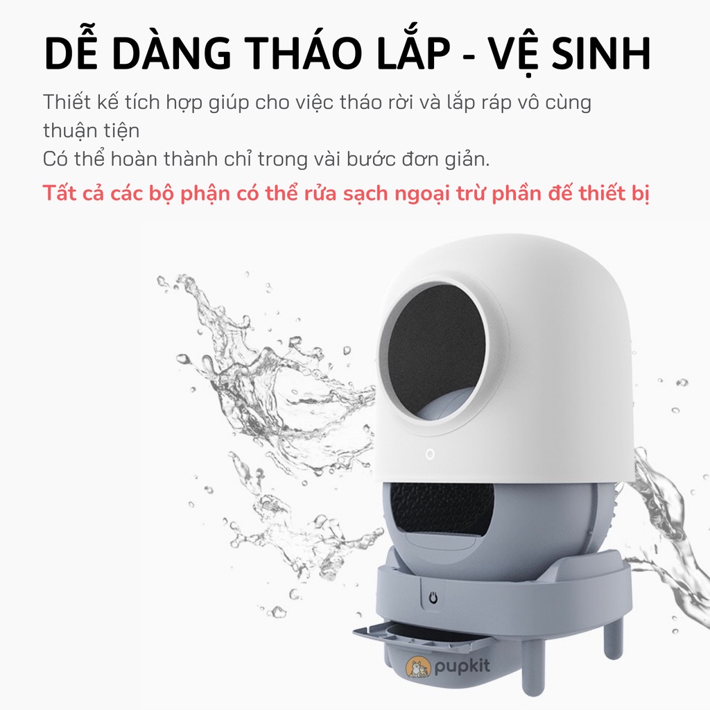 MÁY VỆ SINH CHO MÈO TỰ ĐỘNG model 2022- WIFI BẢN QUỐC TẾ CÓ APP - Tặng kèm 2 hộp khử mùi