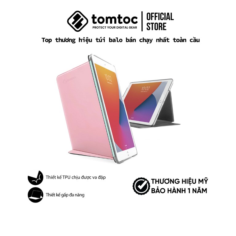 BAO DA TOMTOC  TỪ TÍNH ĐA GÓC VERTICAL FOR IPAD 10.2-INCH - B02-006 - HÀNG CHÍNH HÃNG