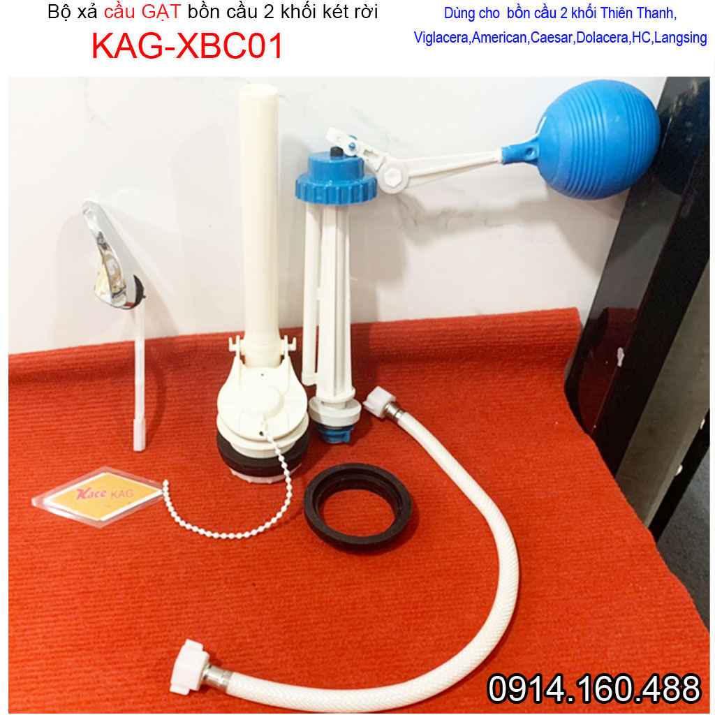 Bộ xả cầu gạt phổ thông 2 khối , xả bệt gạt két rời KAG-XBC01