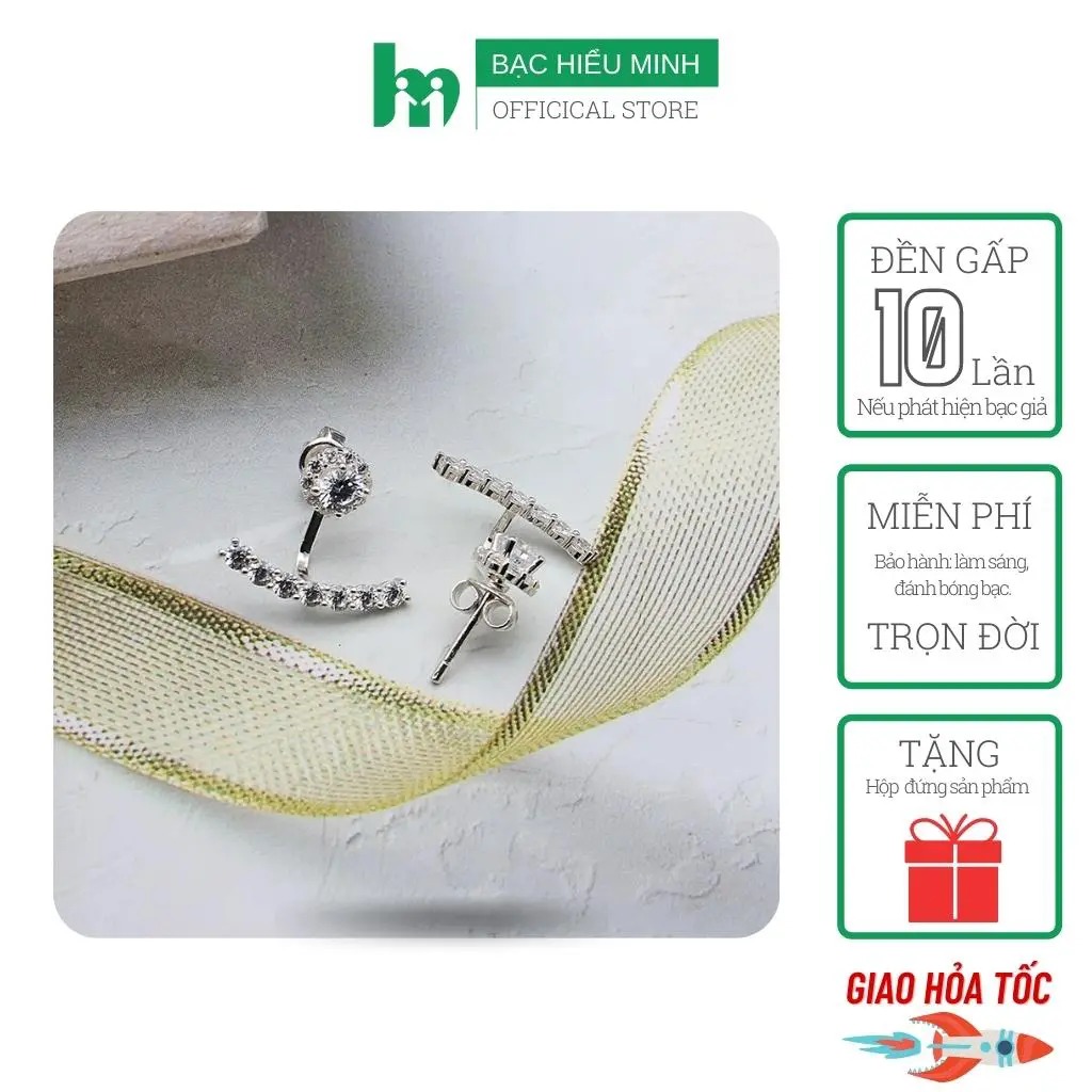 Hoa Tai Bông Tai Khuyên Tai Nữ Bạc Hiểu Minh HT339 - Smile - Bảo Hành Vĩnh Viễn