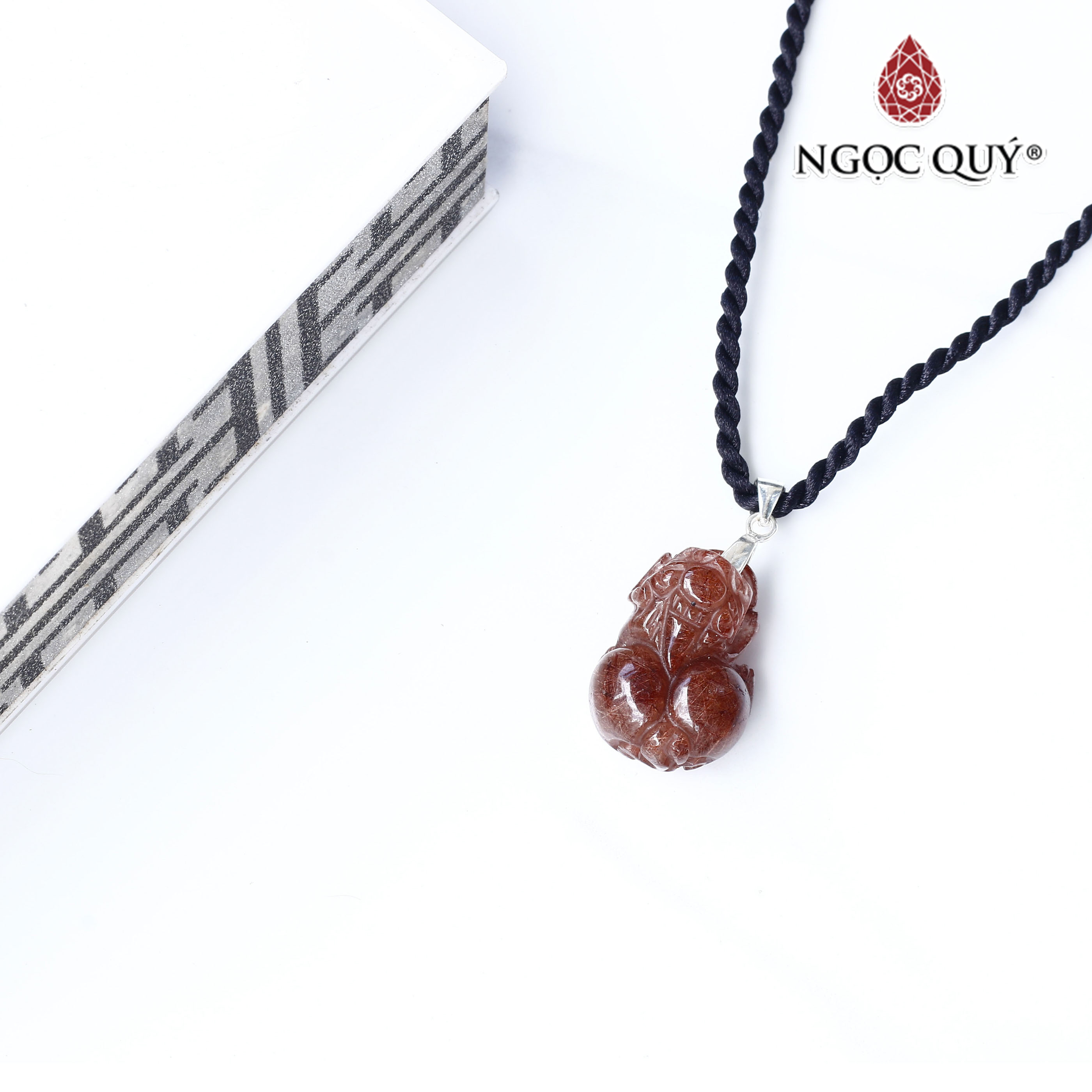 Mặt dây chuyền tỳ hưu thạch anh tóc đỏ hợp mệnh hỏa, thổ - Ngọc Quý Gemstones