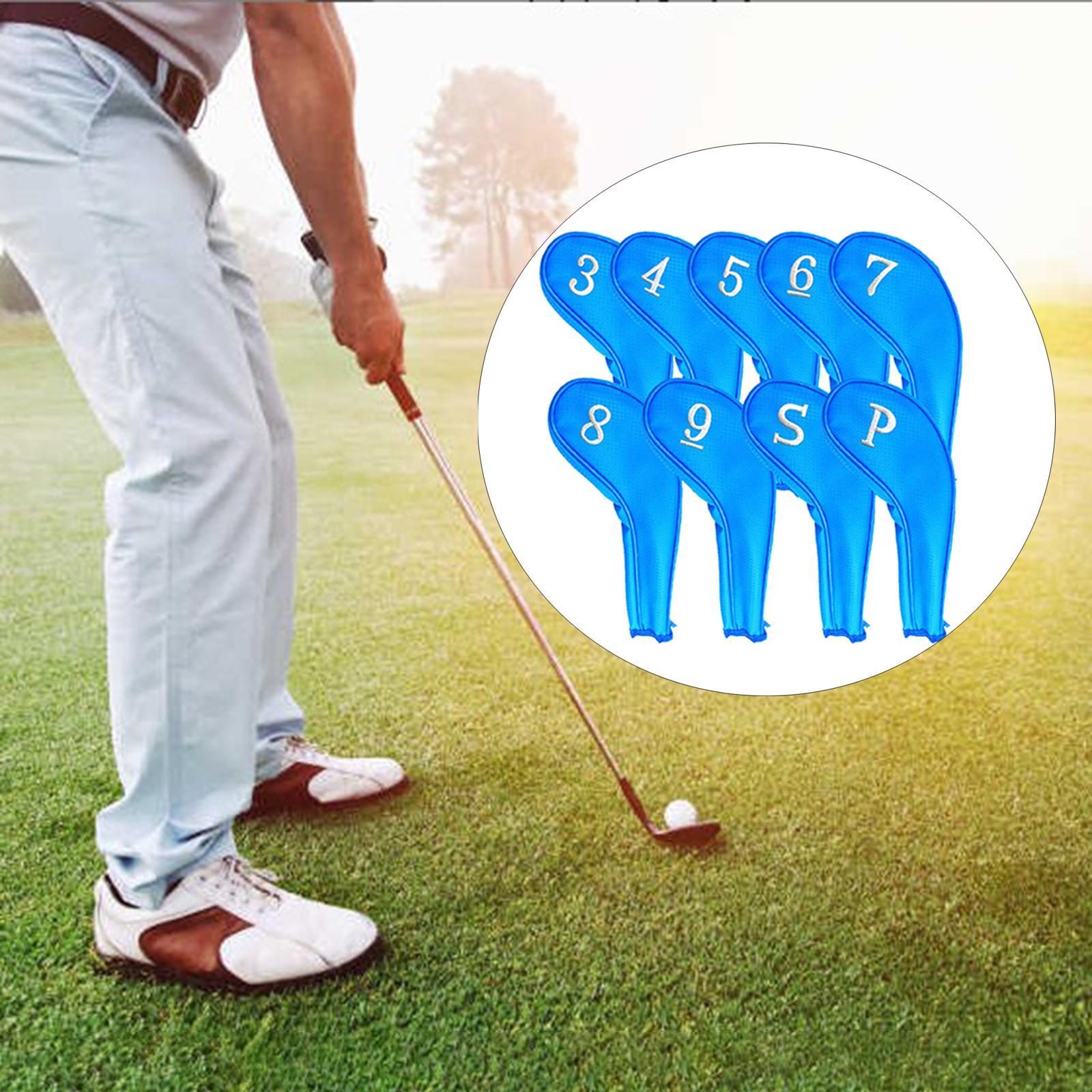 Portable 9x Golf Head Cover Club Iron Protective Headcovers Golf Accessories