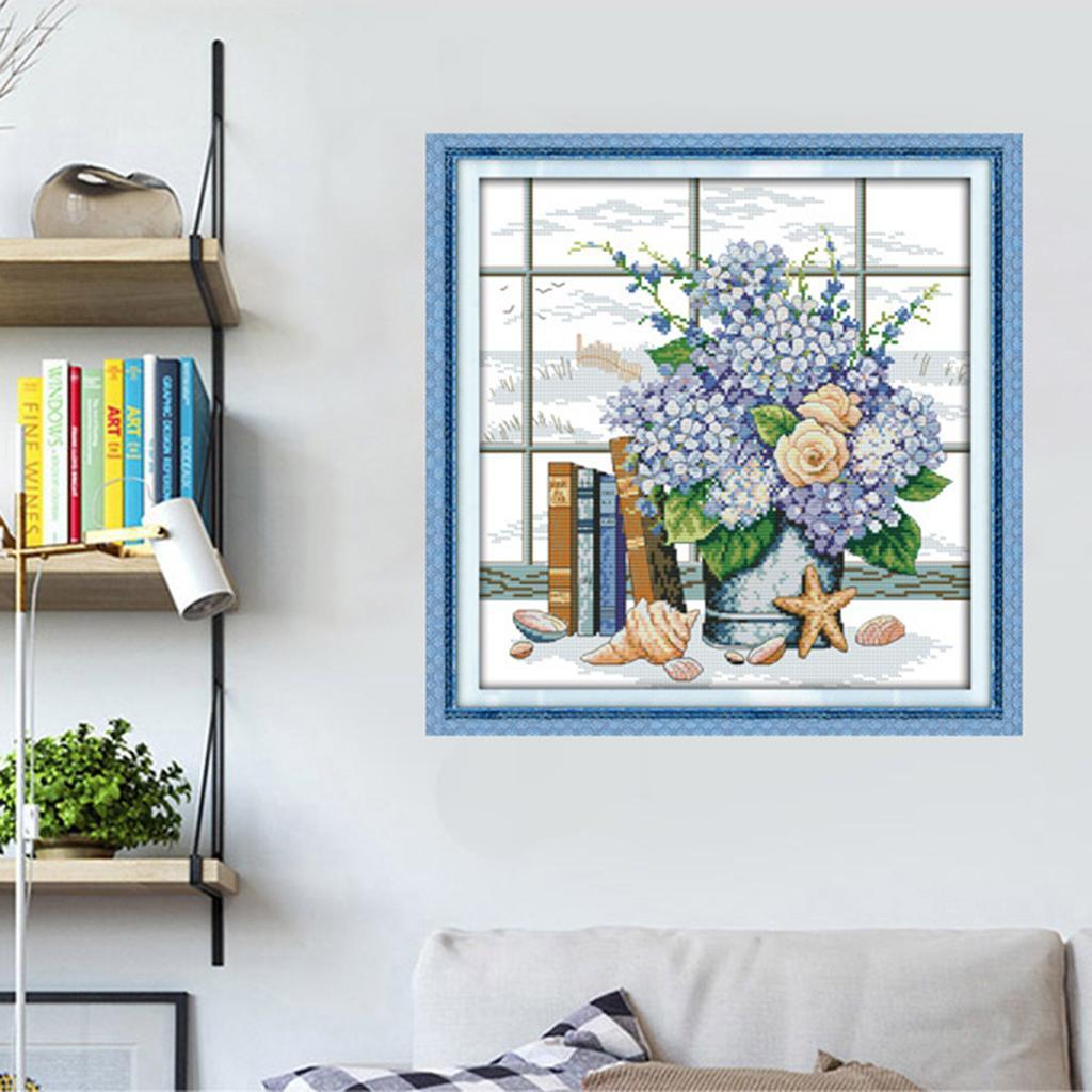 Stamped Cross Stitch Kits Printed Windowsill Patterns for Beginners Adults