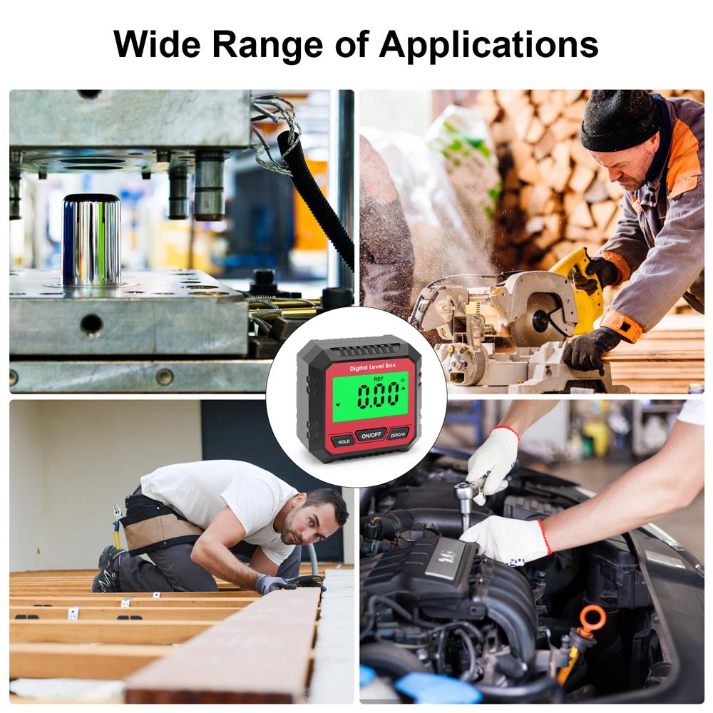 Magnetic Digital Angle Meter Absolute and Relative Measurement Angle and Slope Conversion Inclinometer LCD Display with Backlight Versatile Clinometer