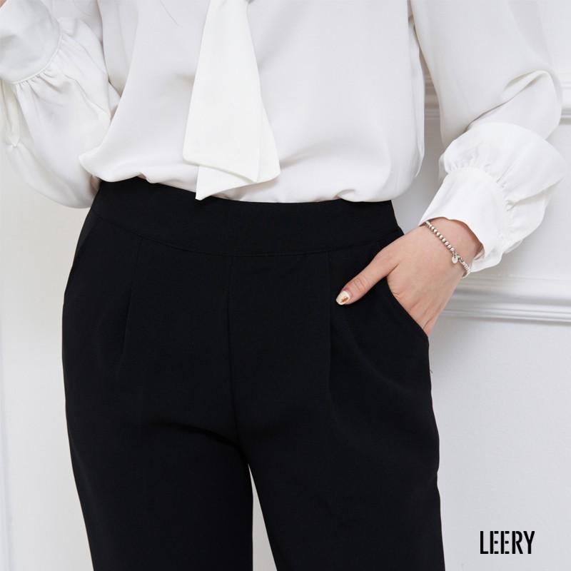 Quần baggy đen, thiết kế lưng chun VNXK QD16DEN