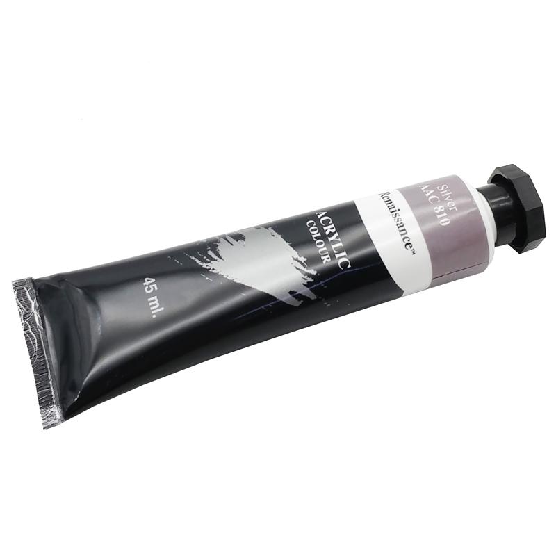 Tuýp Màu Acrylic 45 ml - Renaissance #810 - Màu Bạc