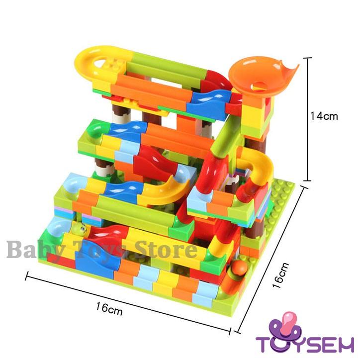 Đồ chơi lắp ráp mô hình cầu trượt thả bi 206 chi tiết JS8017 - Quà tặng sinh nhật cho bé đồ chơi xếp hình