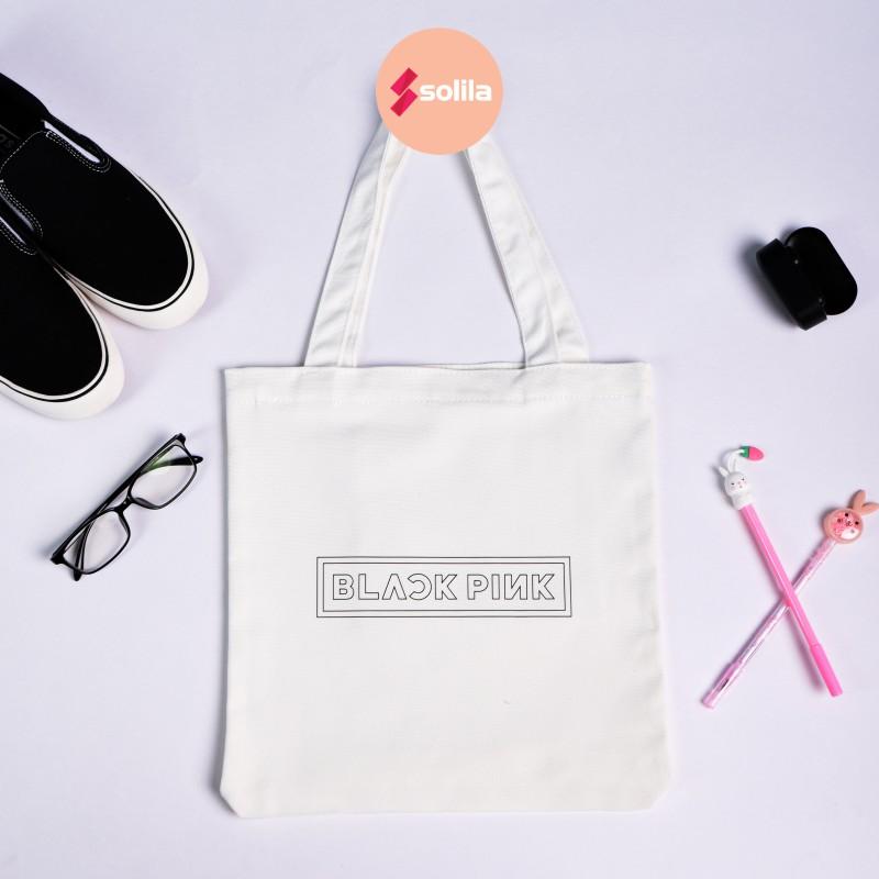 Túi tote bag vải canvas mềm đẹp có khóa và túi phụ cho bạn nữ đi học đi làm thời trang hàn quốc