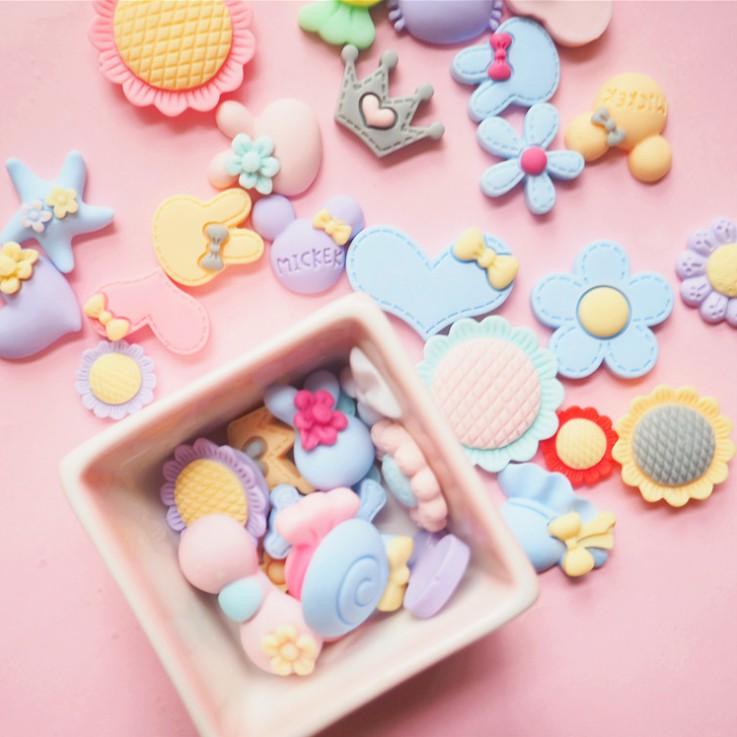 *HN* Túi 100 charm các mẫu nơ, hoa, mũ trang trí vỏ ốp điện thoại, kẹp tóc, DIY