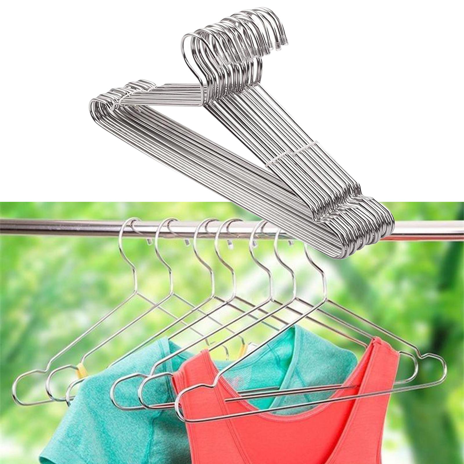 10x Anti-slip Stainless Steel Clothes Hangers Coat Clothes Hanger Rack