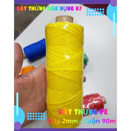 Dây thừng trang trí PE, HDPE 2mm nhiều màu . trang trí nhà cửa, làm đồ handmade, vòng đeo tay