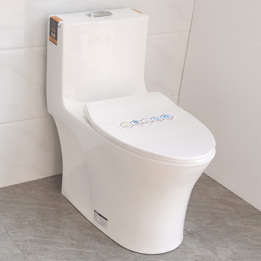 Bồn cầu 1 khối men Nano tuyết bóng sáng, nắp đóng siêu êm, 2 chế độ xả Eurolife EL-BC262