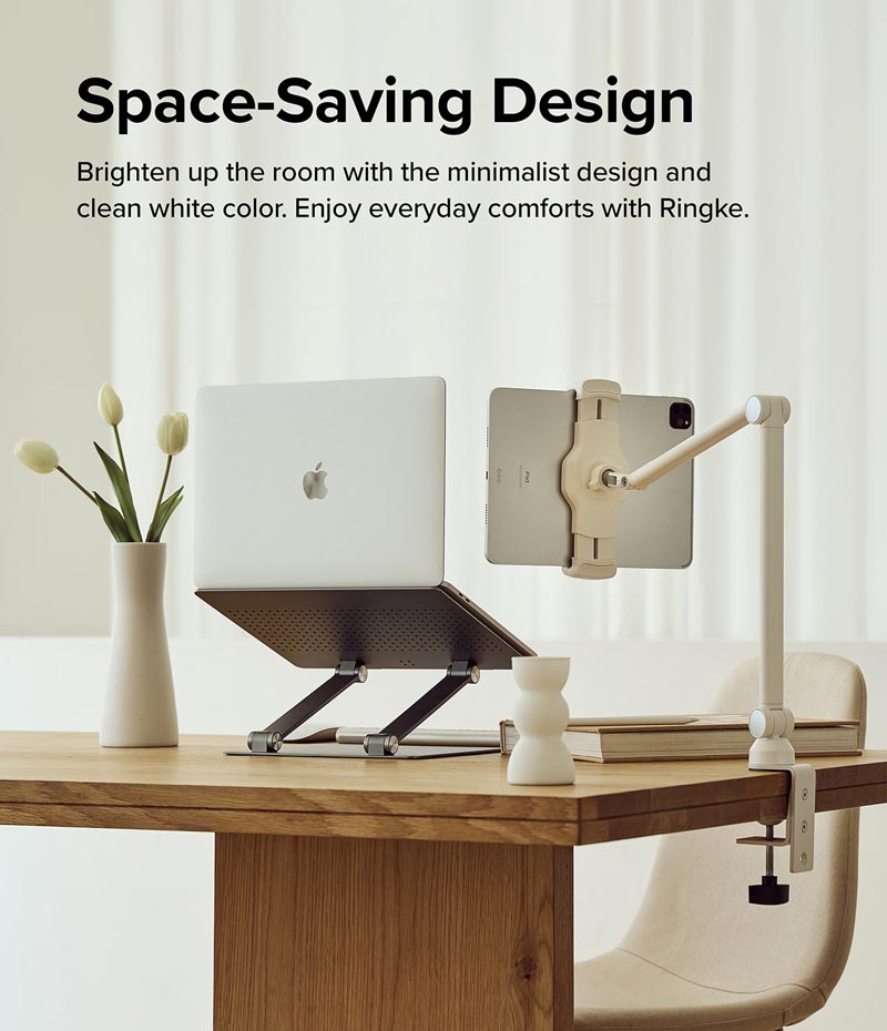 Giá đỡ cho điện thoại, máy tính bảng RINGKE Clamp Stand Holder - Hàng Chính Hãng