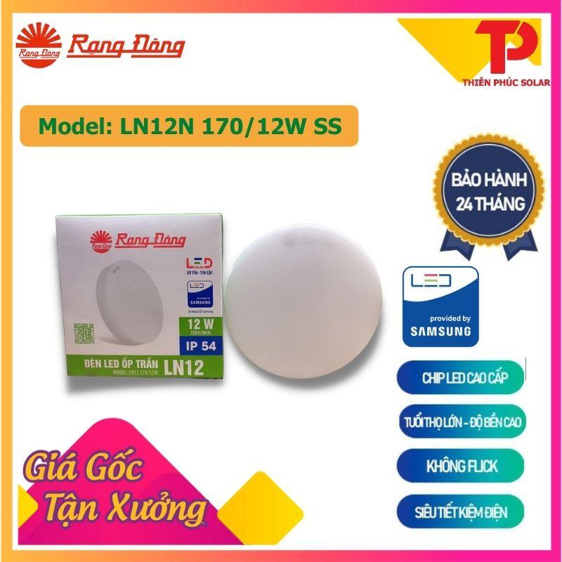 Đèn LED Rạng Đông tròn Ốp trần 12W Model: LN12N 170/12W SS