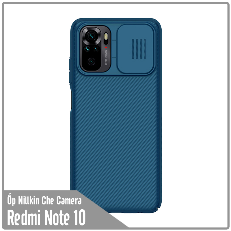 Ốp lưng cho Xiaomi Redmi Note 10 Nillkin CamShield che camera – Hàng Nhập Khẩu – Màu Xanh