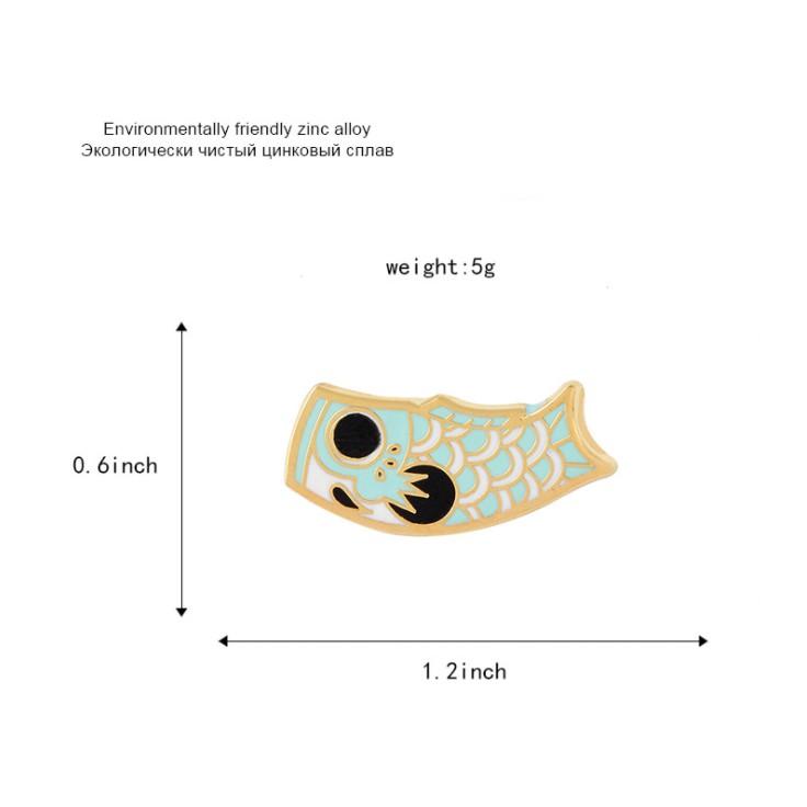 Ghim cài áo hình cờ cá chép Koi phong cách Nhật Bản