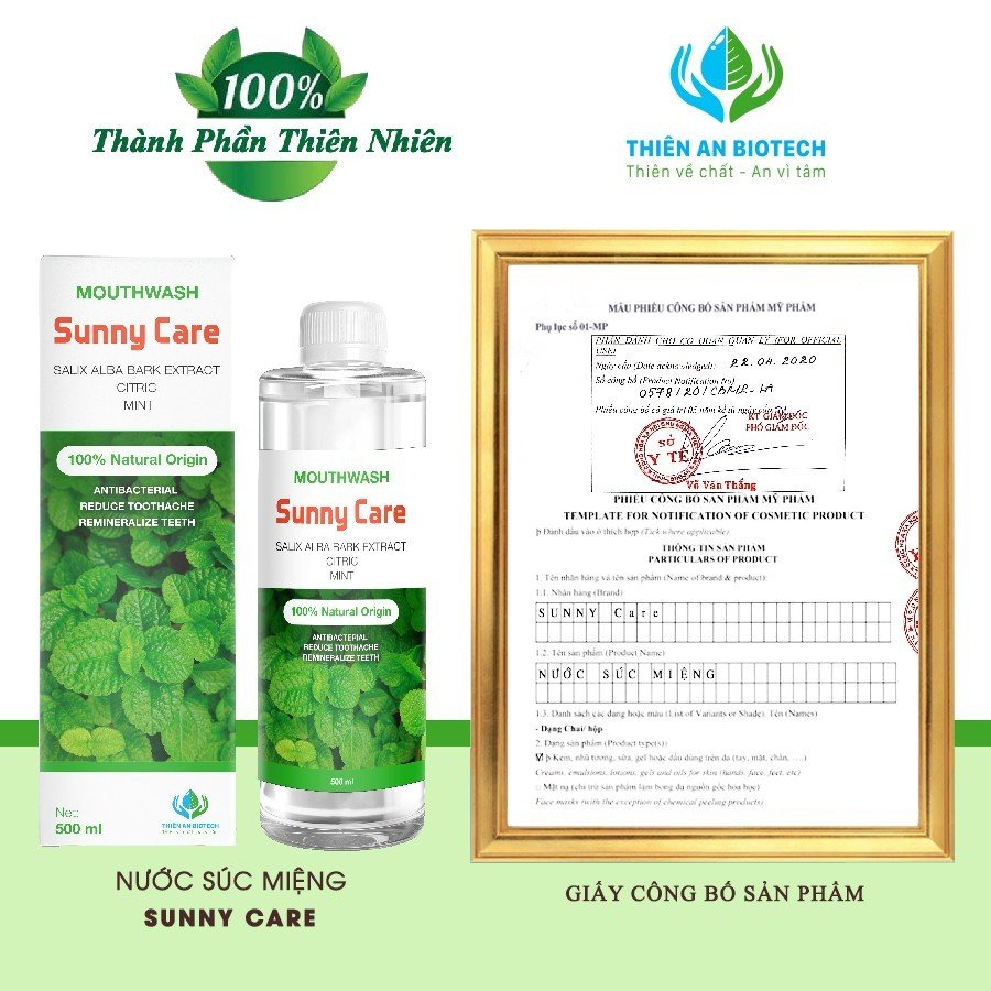 Nước Súc Miệng Sunny Care, Răng Giảm Ê Buốt, Bù Khoáng Cho Răng, ch500ml