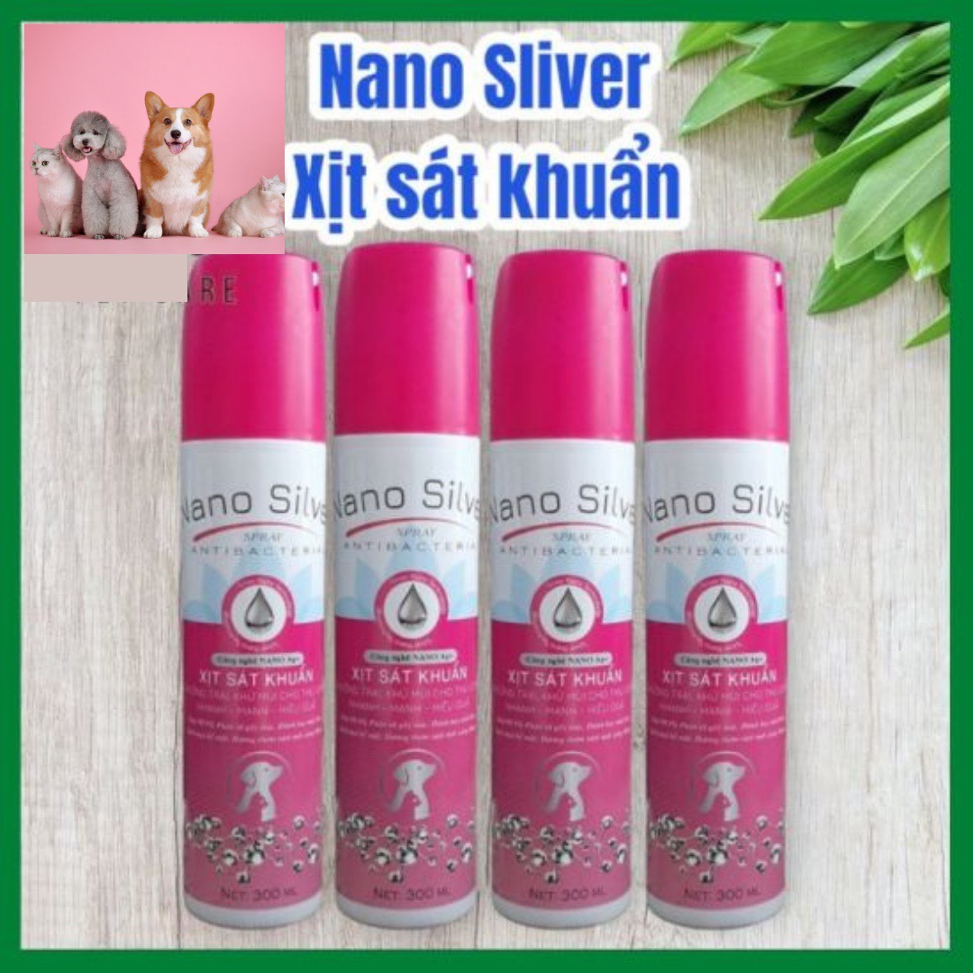 Xịt Sát Khuẩn Khử Mùi Hôi Chó Mèo NANO SLIVER SPRAY, Khử Mùi Hôi Khu Nuôi