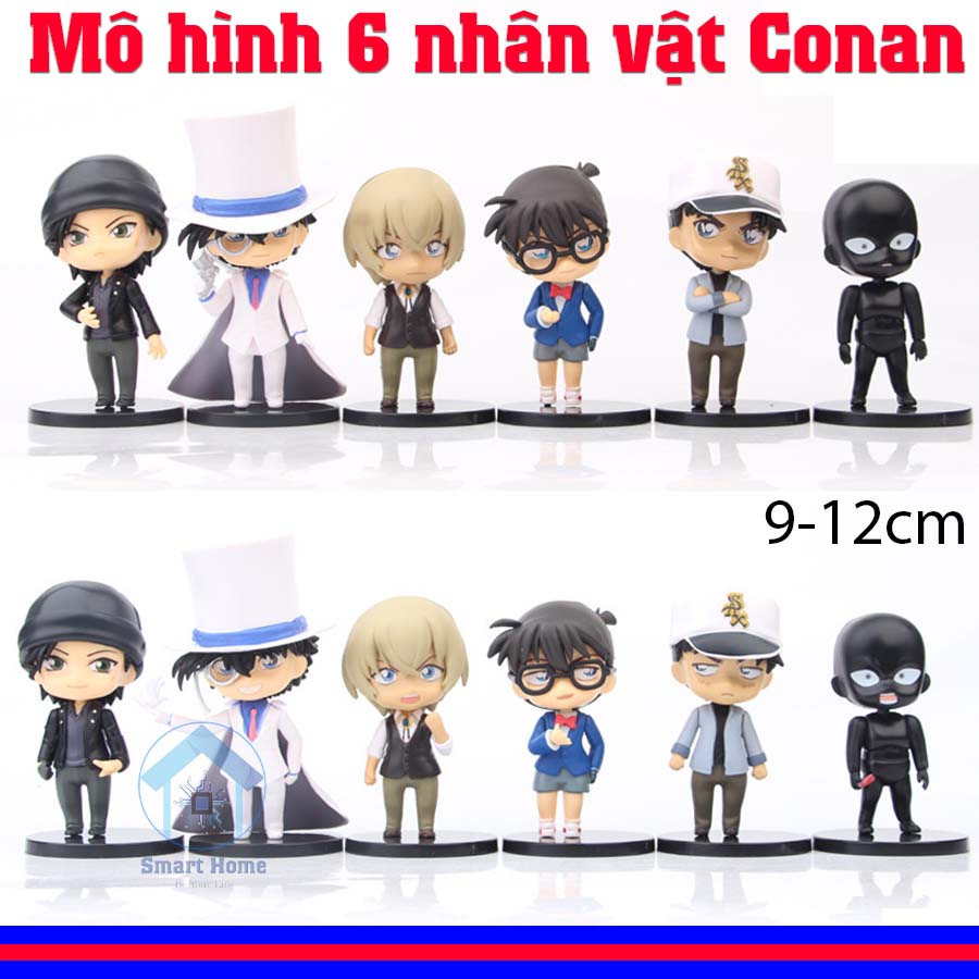 Bộ mô hình 6 nhân vật Conan - (Figure) Kaito Kid - Magic Kaito - Siêu đạo chích Kid,...  tạo dáng cực ngầu , đồ chơi trang trí conann cao 9 đến 12cm
