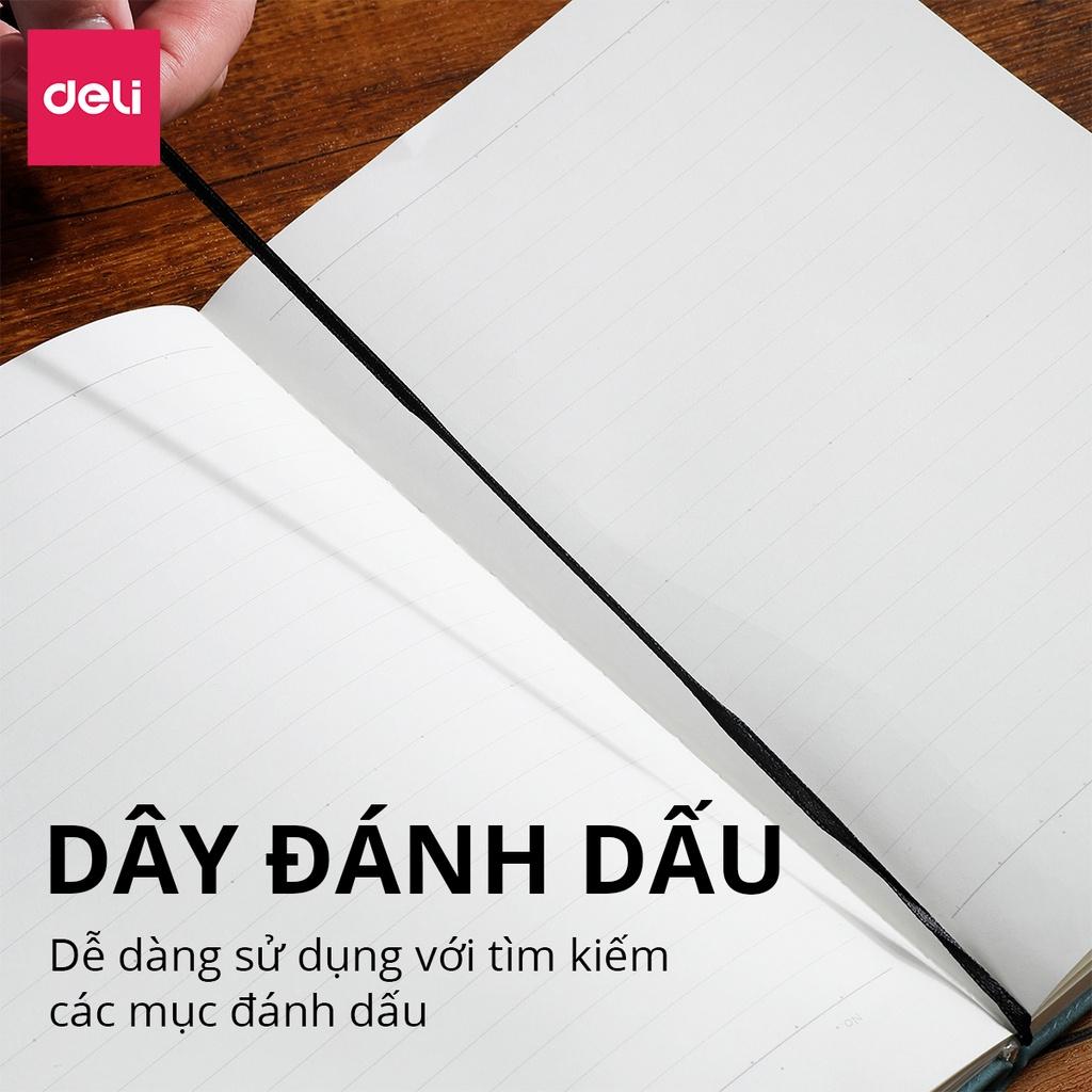 Sổ Tay Bìa Da Kẻ Ngang A5 B5 80gsm 192 / 240 Trang Cao Cấp Deli - Chống Nước Làm Quà Tặng Sang Trọng - Phù Hợp Làm Sổ Kế Hoạch Planner, Nhật Kí, Tập Vở Ghi Chép Bullet Journal - EN039 / EN040