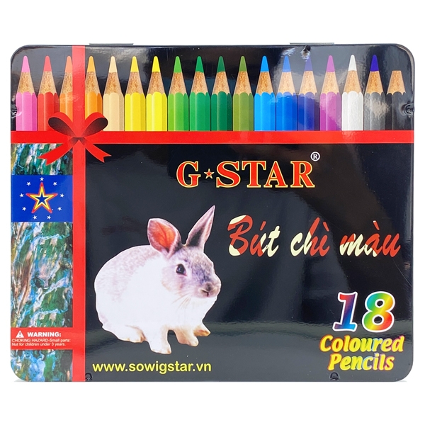 Hộp Thiếc Bút Chì 18 Màu Gstar