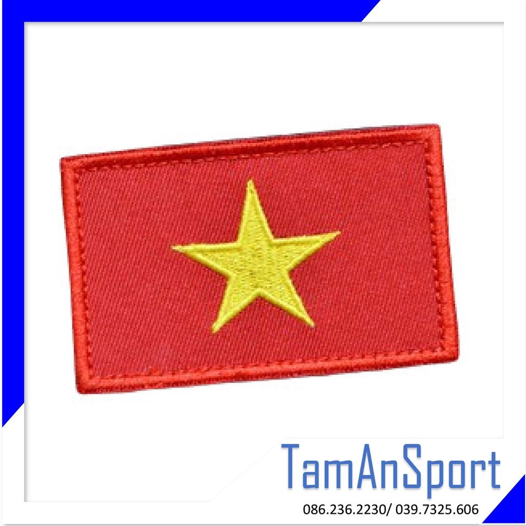 Vải thêu cờ Việt Nam dán trang trí logo